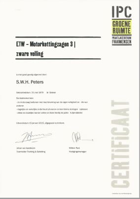 peters bomenservice, beek, limburg, motorzagen 3 certificaat, kappen, omzagen, vellen, bomen